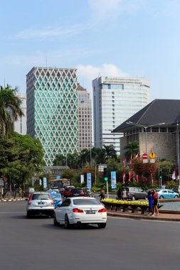 Traffic on main street in central Jakarta