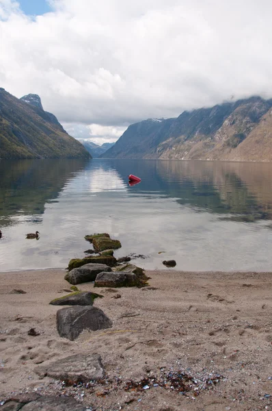 Kilátás a fjord — Stock Fotó