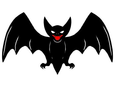 Flying bat cartoon clipart