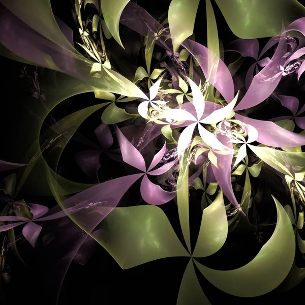 Dark Fractal Flower Background — Stock Photo, Image