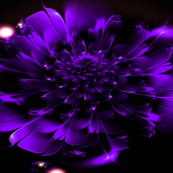 Absztrakt Ragyogó Virág Futurisztikus Fraktál Virágzás Fantázia Fraktál Design Poszterekhez — Stock Fotó