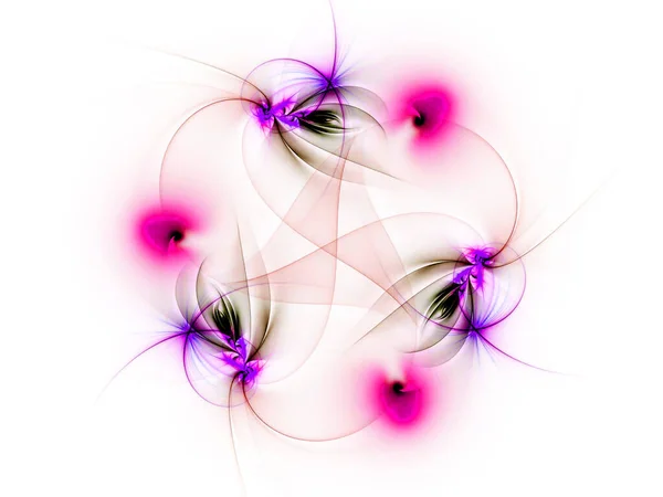 抽象幾何学的パターンと花の動機を持つフラクタルの背景 — ストック写真