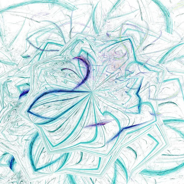 抽象的背景迷幻的彩色铅笔产生的分形圈和螺旋数字图形设计图形占星术 炼金术魔法 — 图库照片