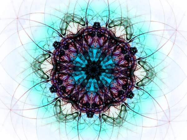 Абстрактный Фрактальный Фон Геометрическим Узором Цветочными Мотивами — стоковое фото