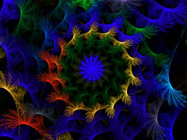 Işık efektli soyut renk dinamik arkaplanı. Yaratıcılık grafik tasarımı için fütüristik parlak resim dokusu. Duvar kağıdı, poster, kapak broşürü, broşür, afiş için parlak desenler. Fraktal sanat