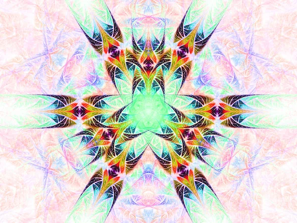 Streszczenie Fraktalnego Tła Geometrycznym Wzorem Kwiatowymi Motywami — Zdjęcie stockowe
