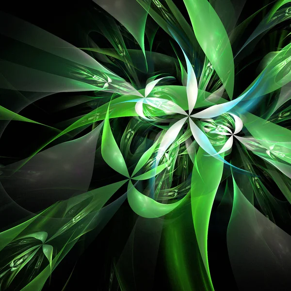 Dark Fractal Flower Background — Stock Photo, Image