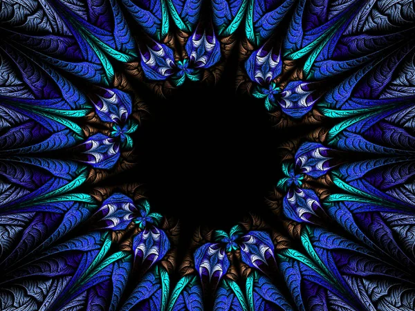 Αφηρημένο Fractal Φόντο Γεωμετρικό Μοτίβο Και Floral Κίνητρα — Φωτογραφία Αρχείου