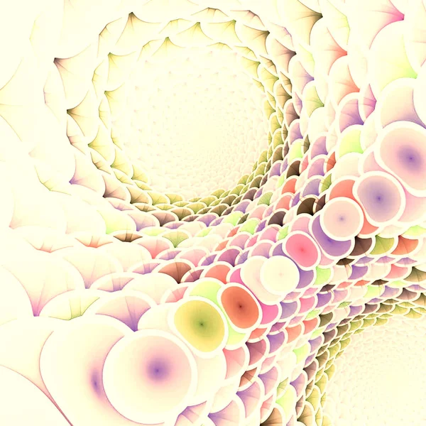 Абстрактные Фоновые Психоделические Цветные Карандашные Образованные Фрактальные Круги Спирали Цифровая — стоковое фото