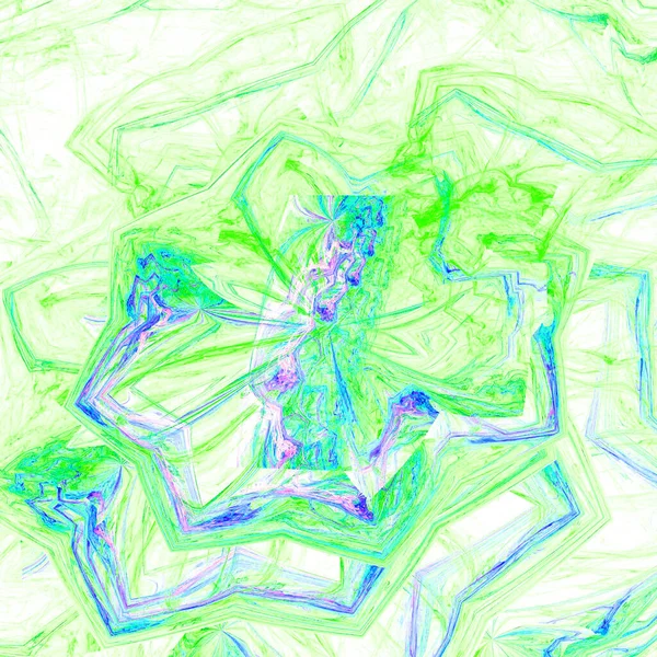 Abstrait Fond Psychédélique Crayon Couleur Généré Cercles Fractaux Spirales Conception — Photo
