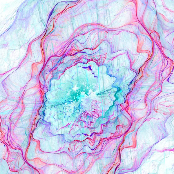 Soyut Arkaplan Psikedelik Renkli Kalemle Oluşturulmuş Fraktal Daireler Spiral Dijital — Stok fotoğraf
