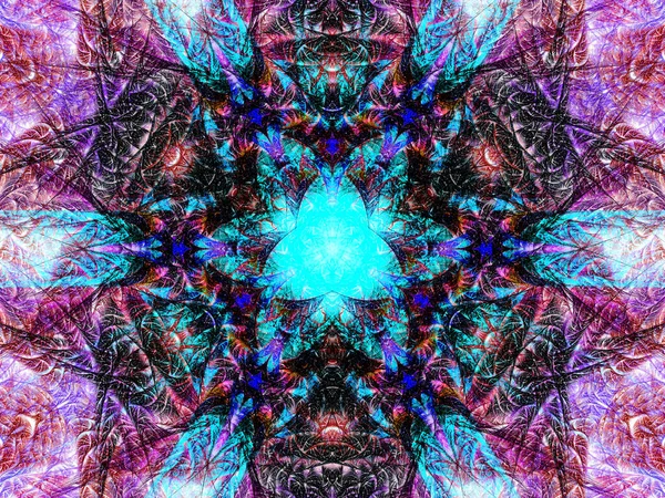 Αφηρημένο Fractal Φόντο Γεωμετρικό Μοτίβο Και Floral Κίνητρα — Φωτογραφία Αρχείου