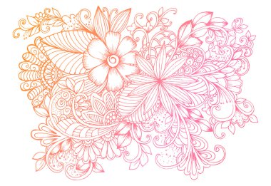 El çizim çiçek doodles