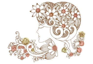 El çizim çiçek doodles