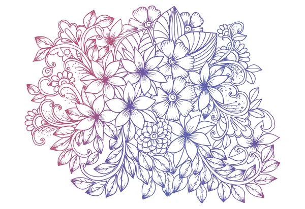 Doodles χέρι floral κατάρτιση — Διανυσματικό Αρχείο