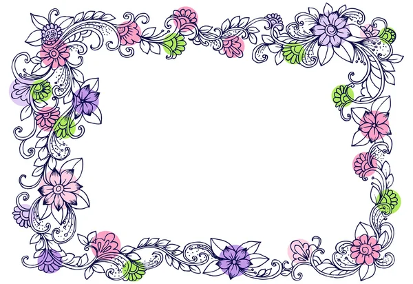 Desenho à mão doodles florais — Vetor de Stock