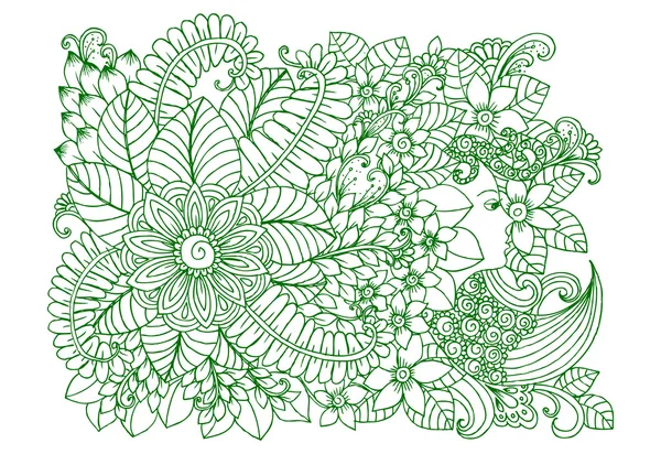 Kézi rajz virágos doodles — Stock Vector