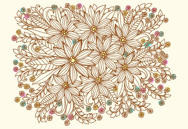 Desenho à mão doodles florais — Vetor de Stock