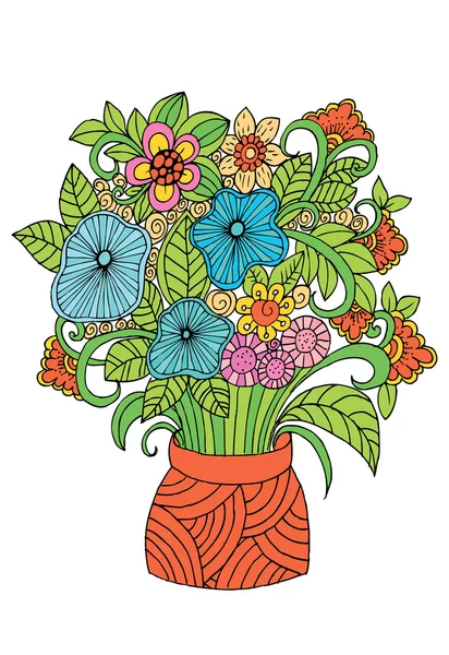 Vintage kort med doodle blommor — Stock vektor