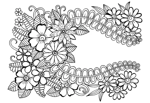 Cadre floral vectoriel Doodle — Image vectorielle