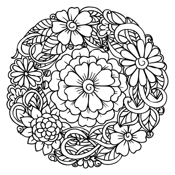 Doodle çiçek mandala — Stok Vektör