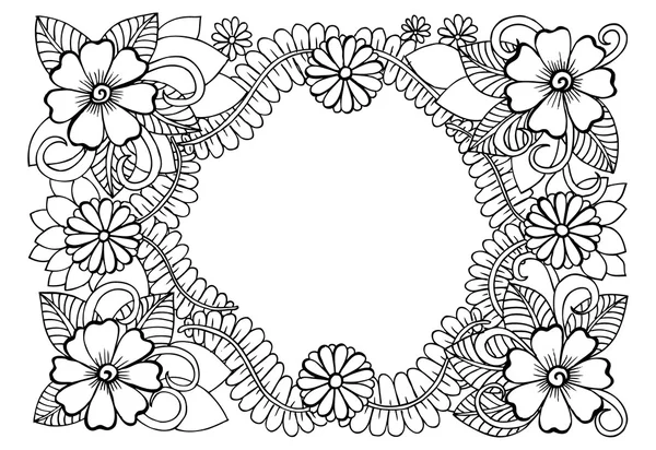 Doodle vector floral frame — Stock Vector