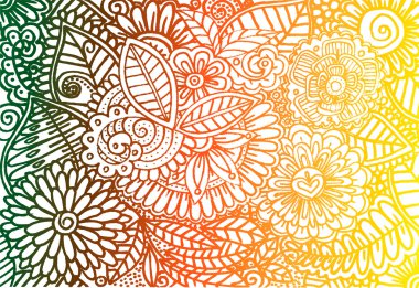 Vektör el çiçek duvar kağıdı çizimi