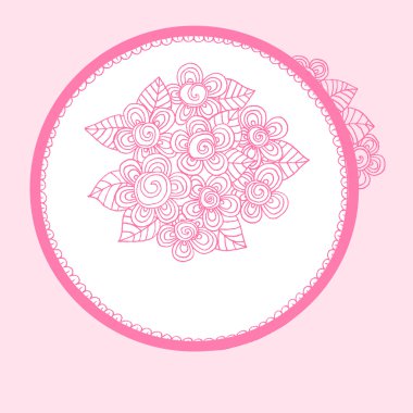 Vektör vintage el Doodle çiçek çizimi