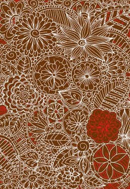 Vektör vintage el Doodle çiçek çizimi