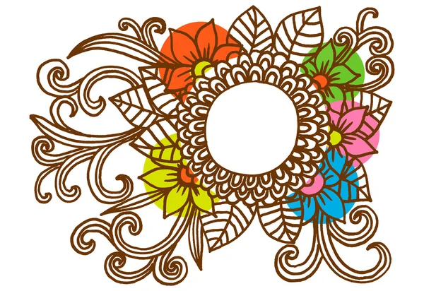 Vetor vintage mão desenho doodle flores — Vetor de Stock