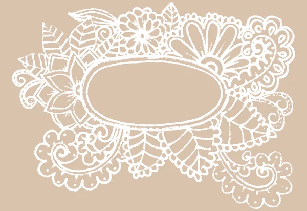 Vector vintage mano dibujo garabatos flores — Vector de stock