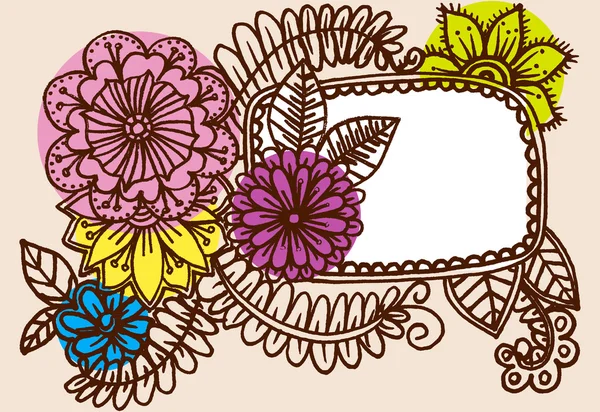 Vetor vintage mão desenho doodle flores — Vetor de Stock