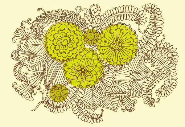 Vektör vintage el Doodle çiçek çizimi — Stok Vektör