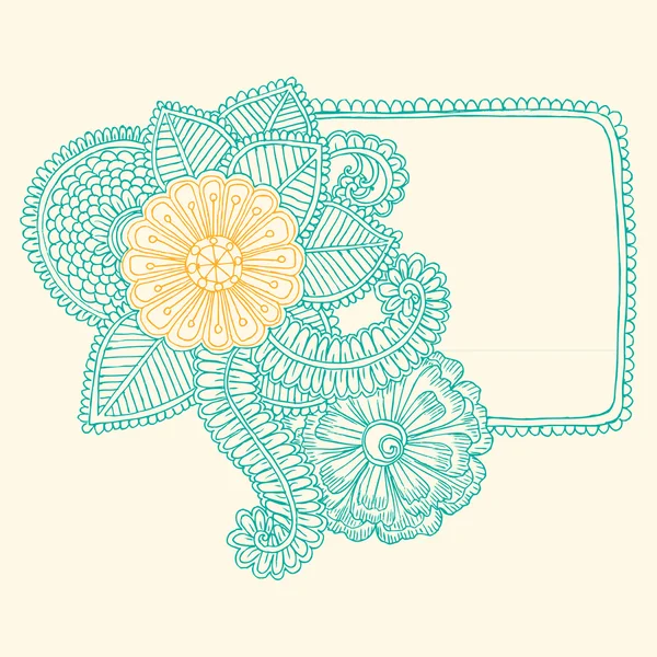 Vecteur vintage dessin à la main fleurs doodle — Image vectorielle