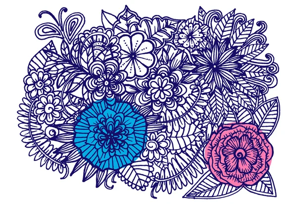 Vektor-Doodle Blumenstrauß. — Stockvektor