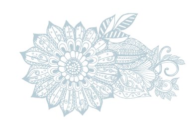 Vektör doodle buket çiçek.