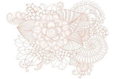 Vektör vintage el Doodle çiçek çizimi