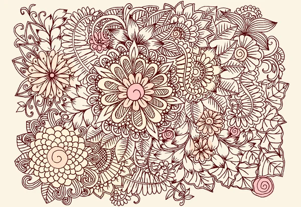 Rysunek ręka starodawny wektor doodle kwiaty — Wektor stockowy