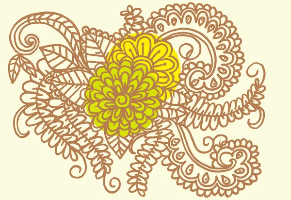 Vetor vintage mão desenho doodle flores —  Vetores de Stock