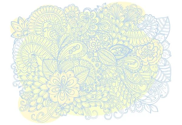 Vecteur vintage dessin à la main fleurs doodle — Image vectorielle