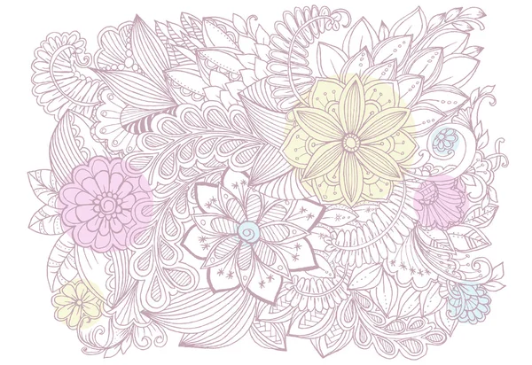 Vector vintage hand Rita doodle flowers — Stock vektor