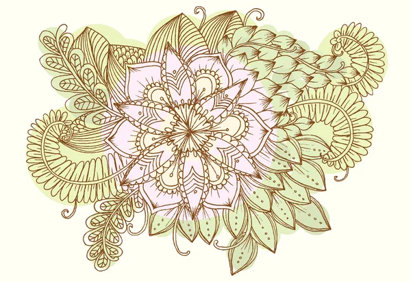 Vecteur vintage dessin à la main fleurs doodle — Image vectorielle