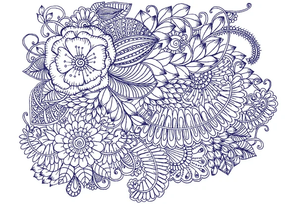 Vector doodle buquê de flores . Vetores De Bancos De Imagens Sem Royalties