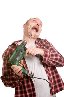 Dangerous drill machine clipart