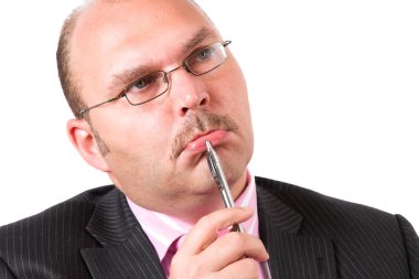 Düşünceli bir pozisyonda iş adamı