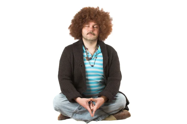 Hippie meditante — Fotografia de Stock