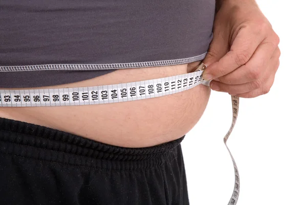 Measuring the beerbelly — Stock Photo, Image