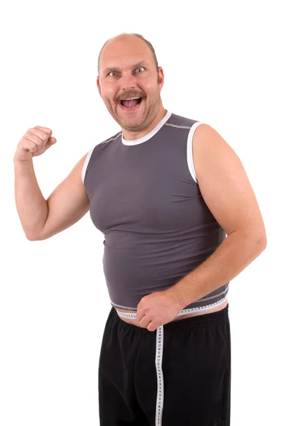 Šťastný obézní muž — Stock fotografie