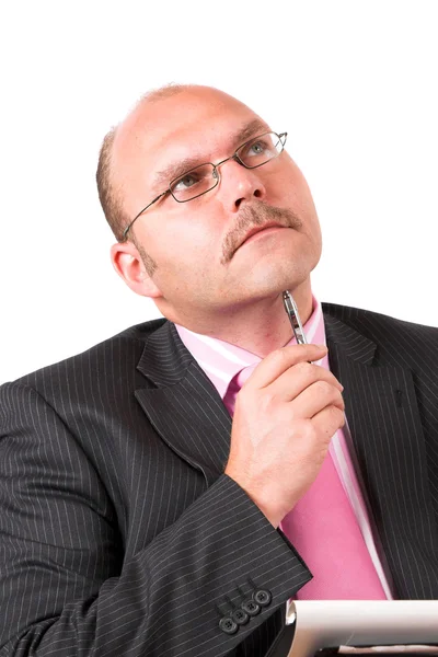 Businessman in a thinking pose — Stock Photo, Image