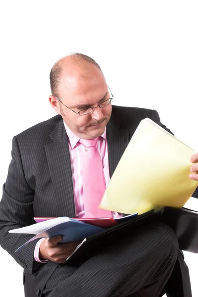 Businessman organizing his files — Stock Photo, Image